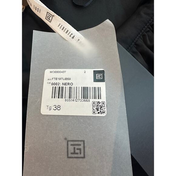 Frederica Tosi Black High Waisted Sexy Jumpsuit with Halter Tie sz 38=XS/S/2 NWT - Picture 9 of 13